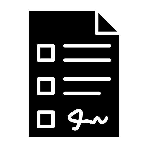 Ilustración del diseño del icono vectorial del formulario de contrato