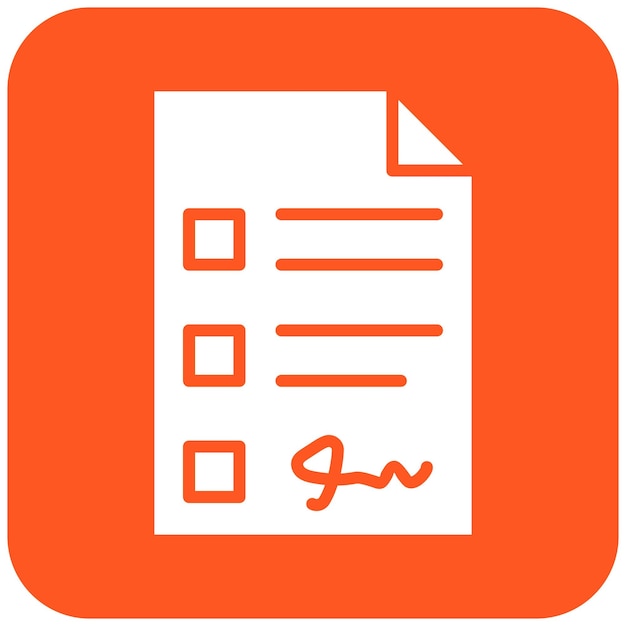 Ilustración del diseño del icono vectorial del formulario de contrato
