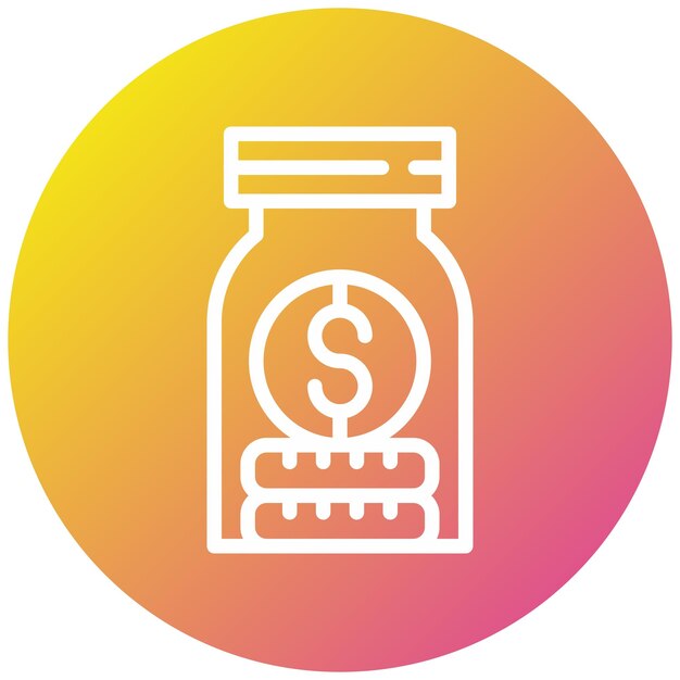 Ilustración del diseño del icono vectorial del frasco de dinero