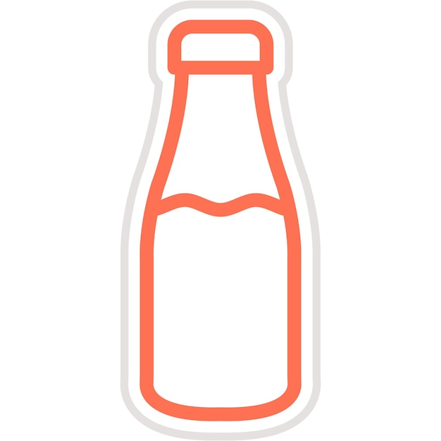 Ilustración del diseño del icono vectorial del frasco de leche