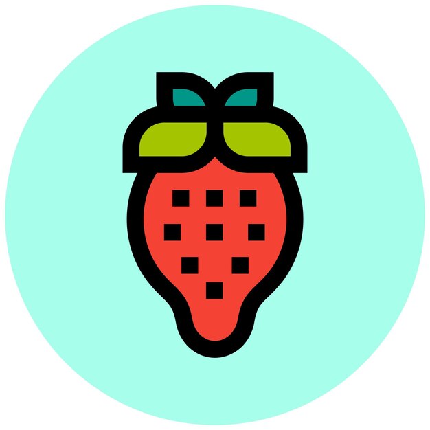Ilustración del diseño del icono vectorial de fresa