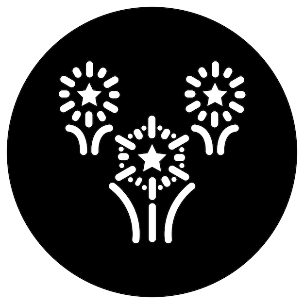 Ilustración del diseño del icono vectorial de fuegos artificiales