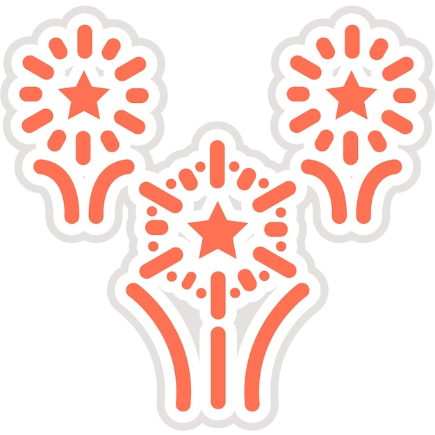 Ilustración del diseño del icono vectorial de fuegos artificiales