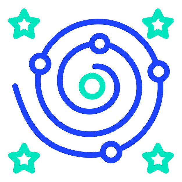Ilustración del diseño del icono vectorial de la galaxia