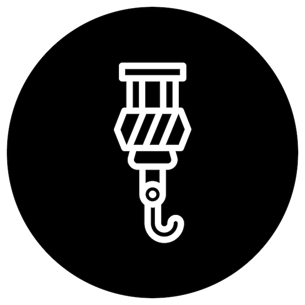 Ilustración del diseño del icono vectorial del gancho de la grúa