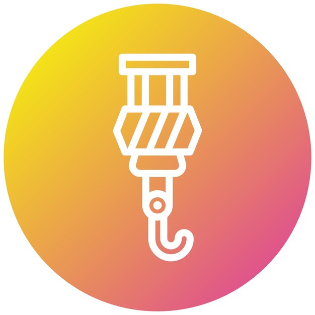 Ilustración del diseño del icono vectorial del gancho de la grúa