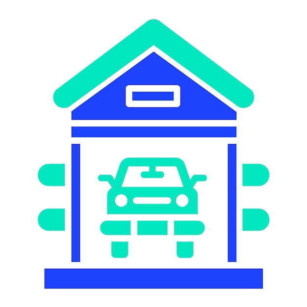 Ilustración del diseño del icono vectorial del garaje