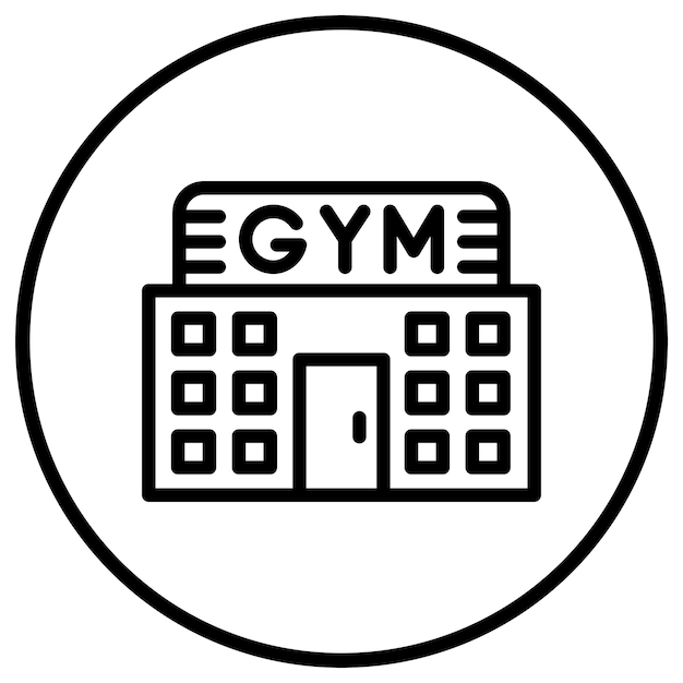 Ilustración del diseño del icono vectorial del gimnasio