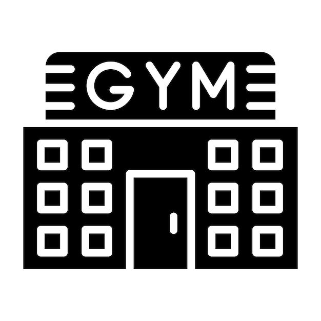 Ilustración del diseño del icono vectorial del gimnasio