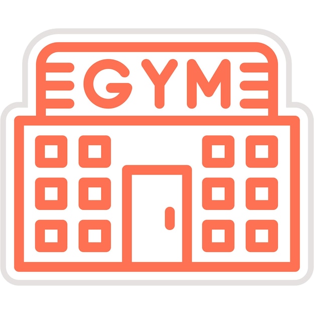 Ilustración del diseño del icono vectorial del gimnasio