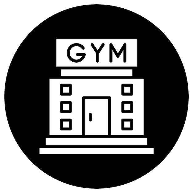 Ilustración del diseño del icono vectorial del gimnasio