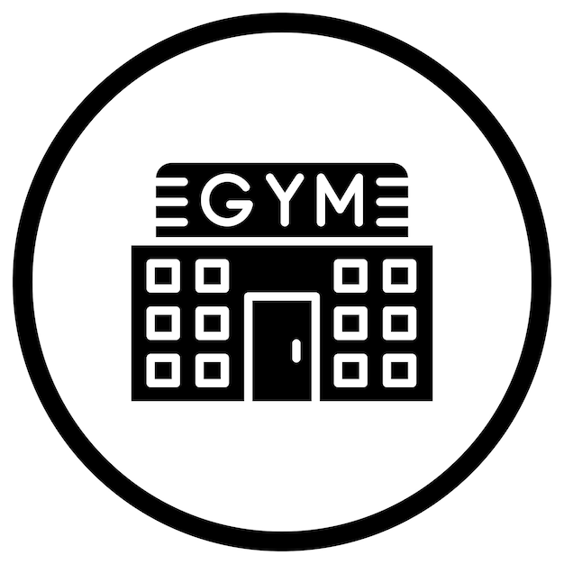 Ilustración del diseño del icono vectorial del gimnasio