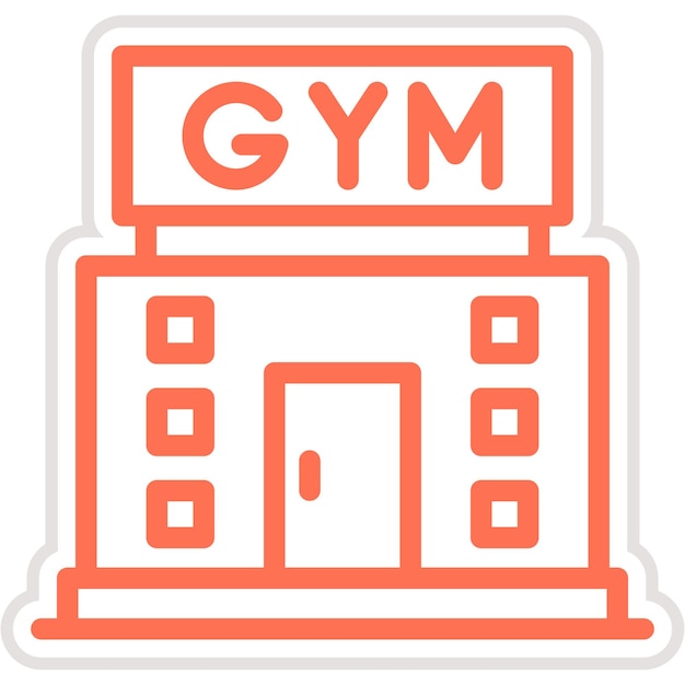 Ilustración del diseño del icono vectorial del gimnasio