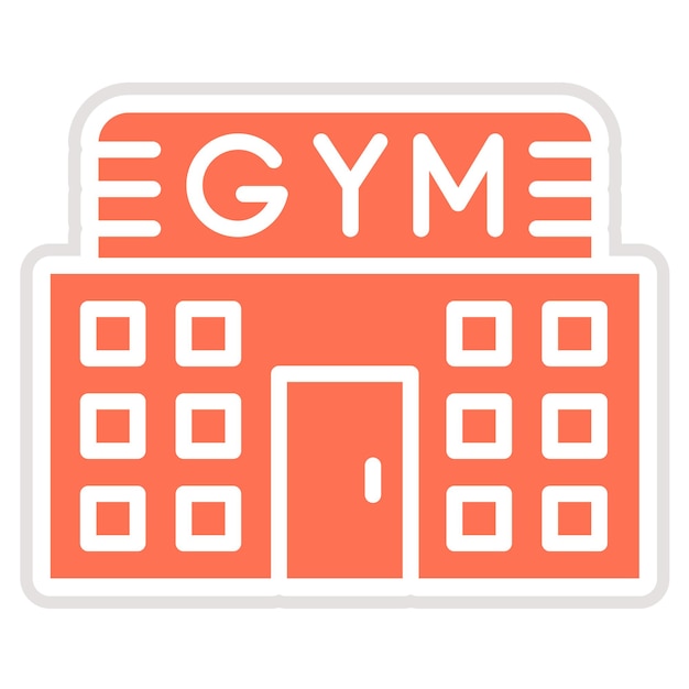 Ilustración del diseño del icono vectorial del gimnasio