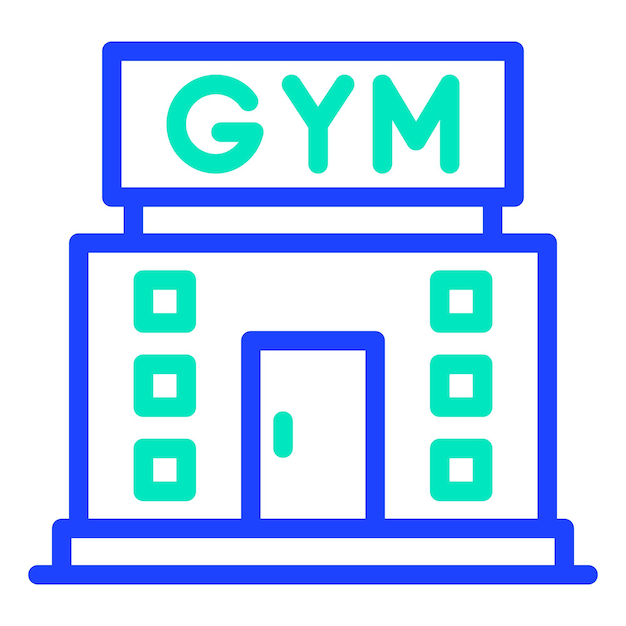 Ilustración del diseño del icono vectorial del gimnasio