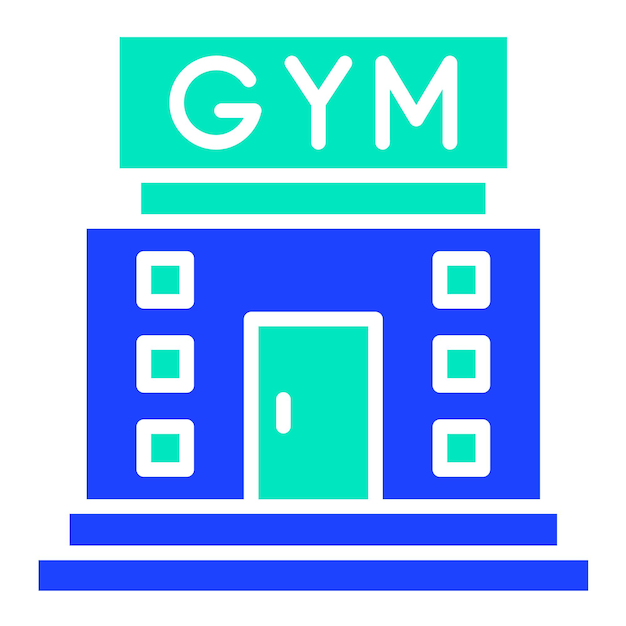 Ilustración del diseño del icono vectorial del gimnasio