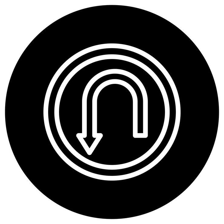 Vector ilustración del diseño del icono vectorial de giro en u
