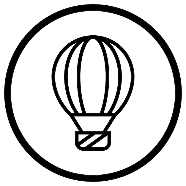 Ilustración del diseño del icono vectorial del globo de aire caliente
