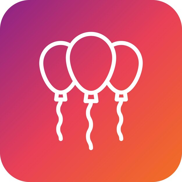 Ilustración del diseño del icono vectorial de globos