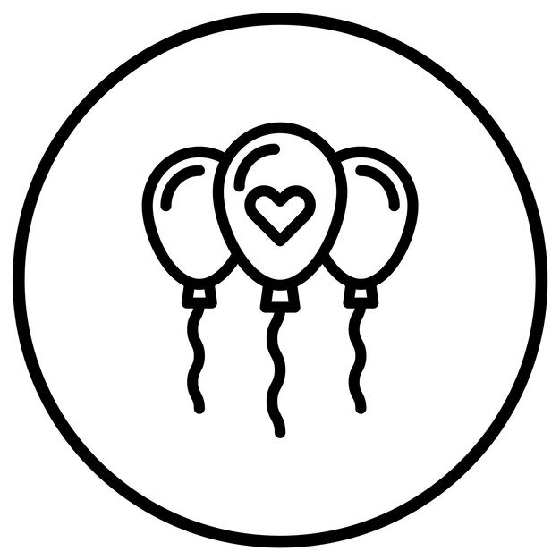 Ilustración del diseño del icono vectorial de globos