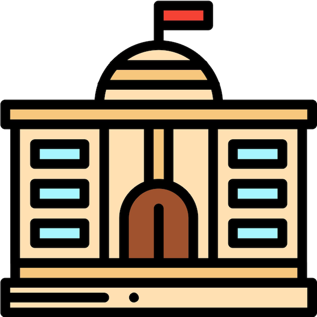 Ilustración del diseño del icono vectorial del gobierno
