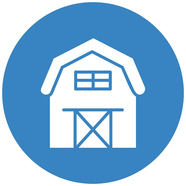 Ilustración del diseño del icono vectorial del granero