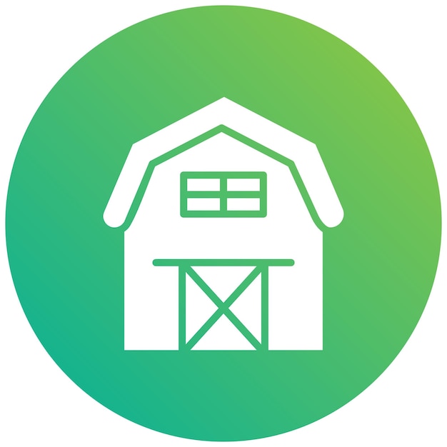Ilustración del diseño del icono vectorial del granero