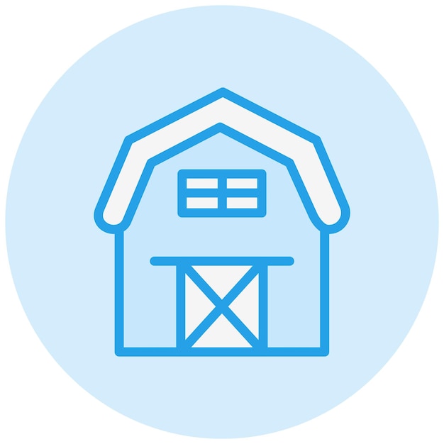 Ilustración del diseño del icono vectorial del granero