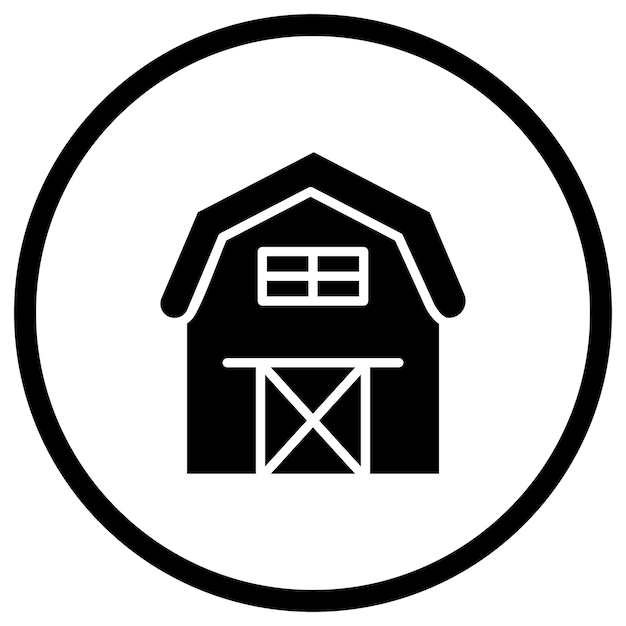 Ilustración del diseño del icono vectorial del granero