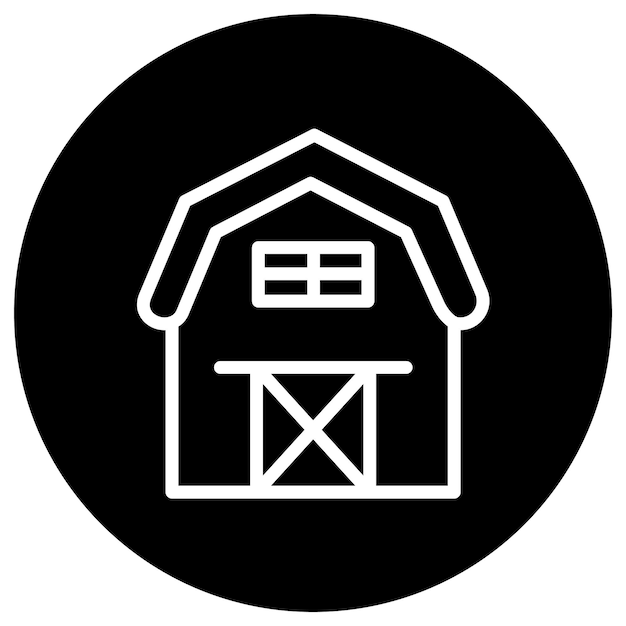 Ilustración del diseño del icono vectorial del granero