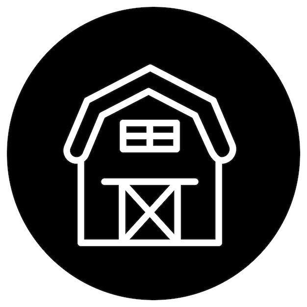 Ilustración del diseño del icono vectorial del granero