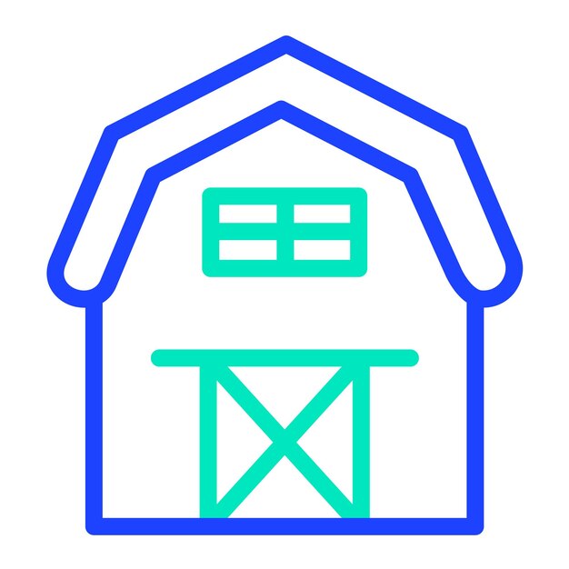Ilustración del diseño del icono vectorial del granero