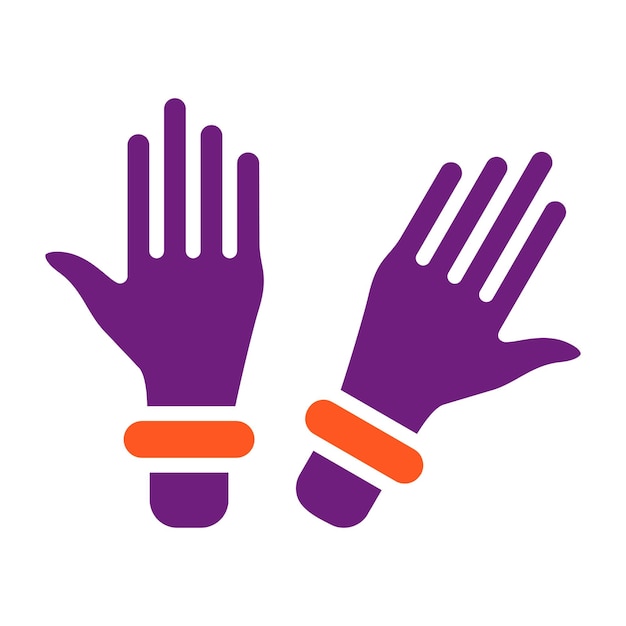 Ilustración del diseño del icono vectorial de los guantes