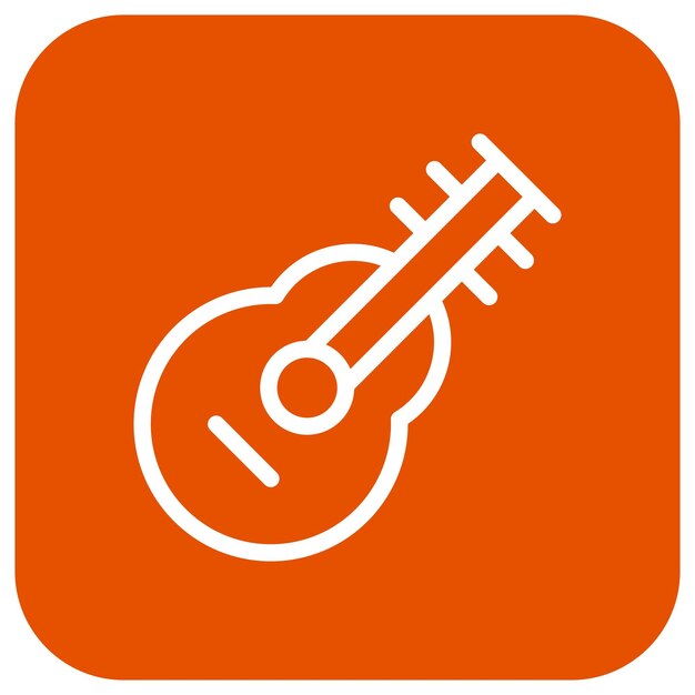 Ilustración del diseño del icono vectorial de la guitarra