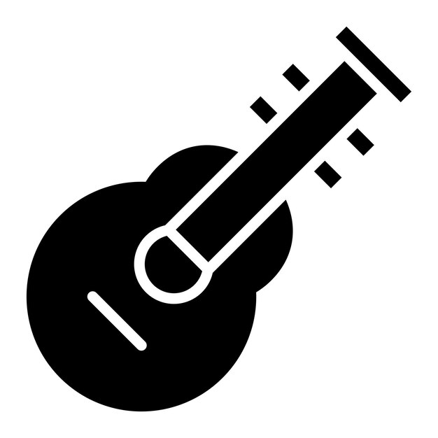 Ilustración del diseño del icono vectorial de la guitarra