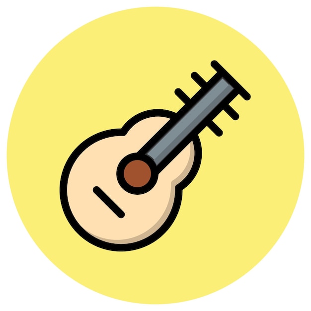 Ilustración del diseño del icono vectorial de la guitarra