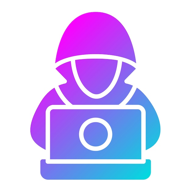 Ilustración del diseño del icono vectorial del hacker