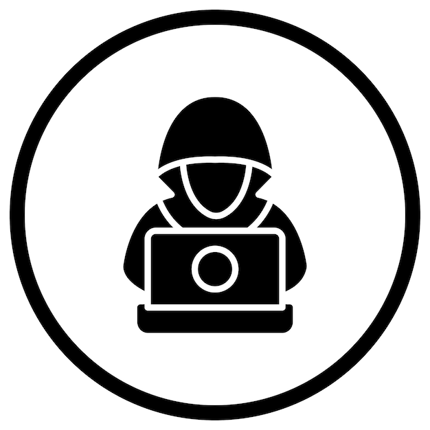 Ilustración del diseño del icono vectorial del hacker