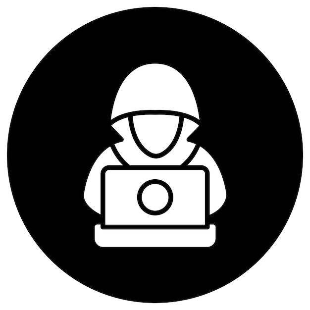 Ilustración del diseño del icono vectorial del hacker
