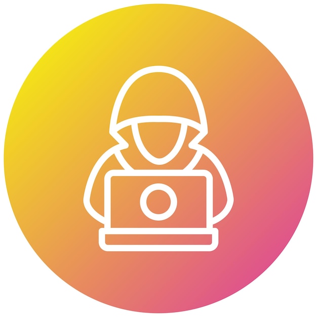 Ilustración del diseño del icono vectorial del hacker