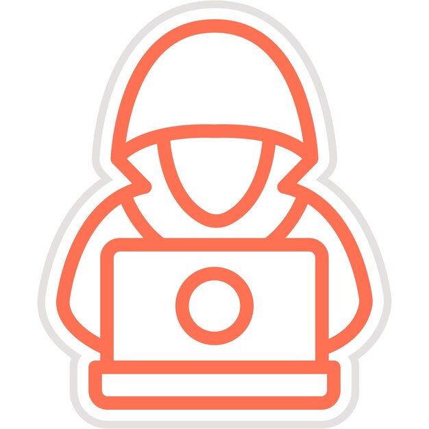 Ilustración del diseño del icono vectorial del hacker