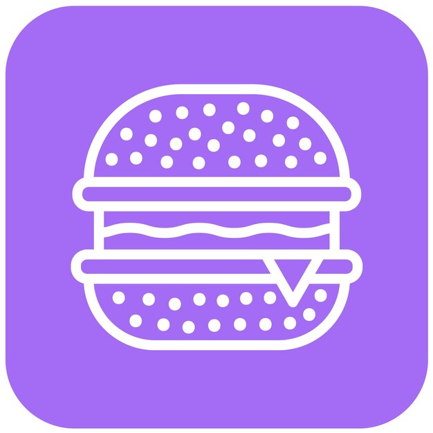 Ilustración del diseño del icono vectorial de la hamburguesa