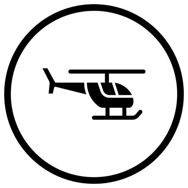 Ilustración del diseño del icono vectorial del helicóptero