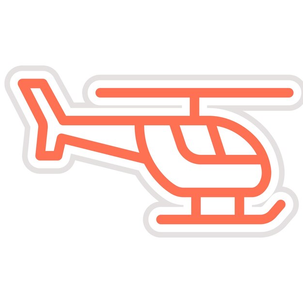 Ilustración del diseño del icono vectorial del helicóptero