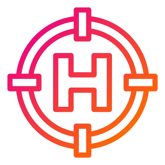 Ilustración del diseño del icono vectorial del helipuerto