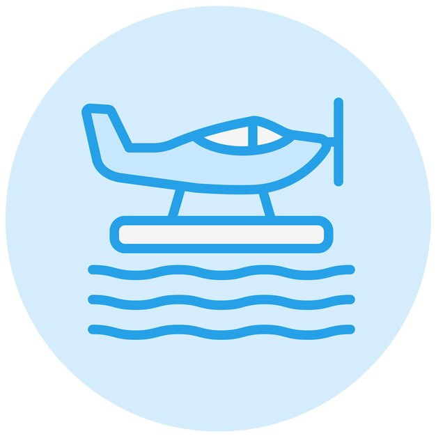 Ilustración del diseño del icono vectorial del hidroavión