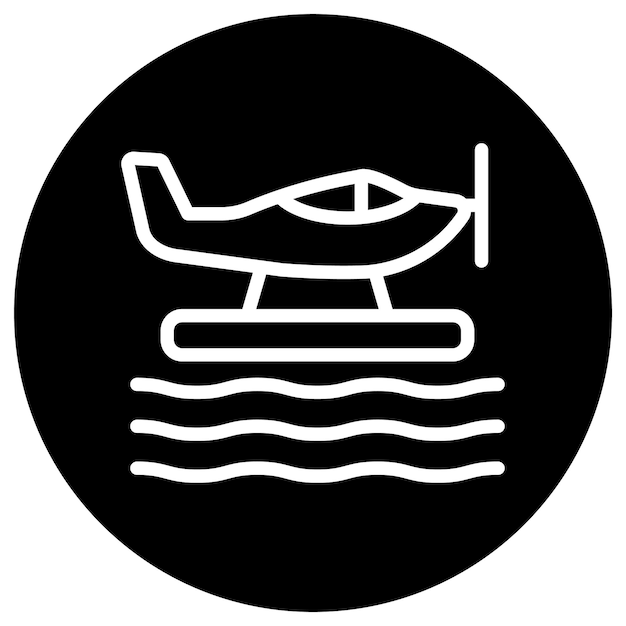 Ilustración del diseño del icono vectorial del hidroavión