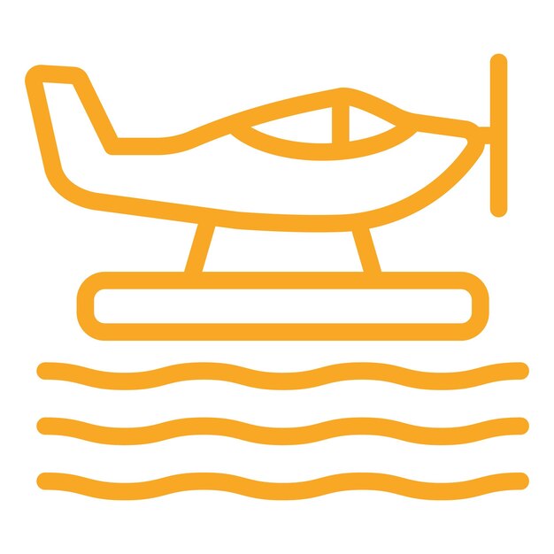 Ilustración del diseño del icono vectorial del hidroavión