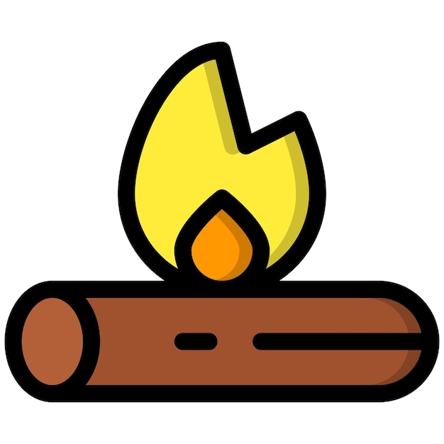 Ilustración del diseño del icono vectorial de la hoguera