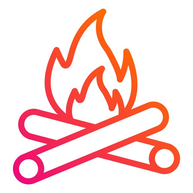 Ilustración del diseño del icono vectorial de la hoguera